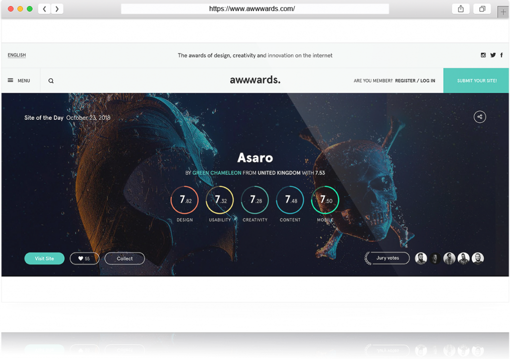 Awwwards - Hamburger Menu on Desktop