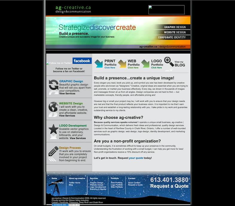 Website Mistakes - Old Website from 2010