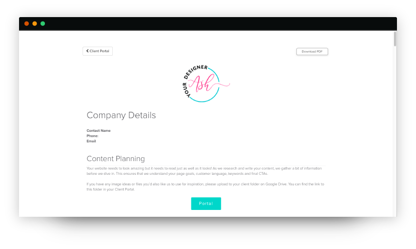 Your Designer Ash - Discovery Questionnaire