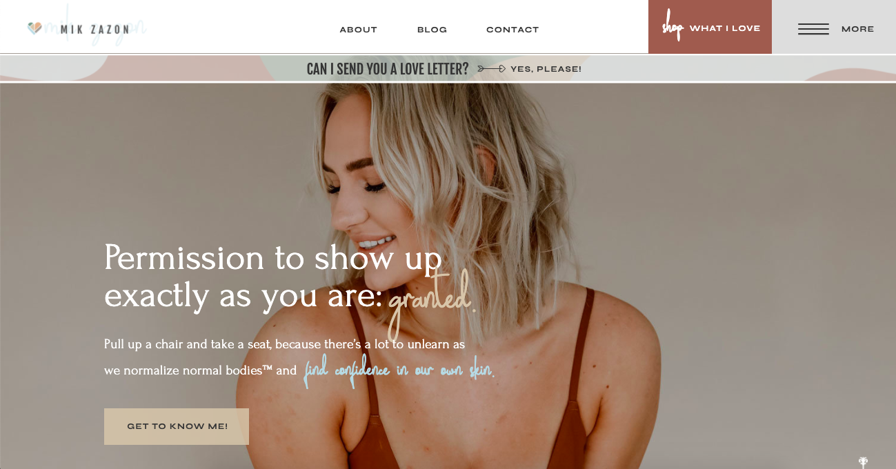 The Showit-built website for Mik Zazon