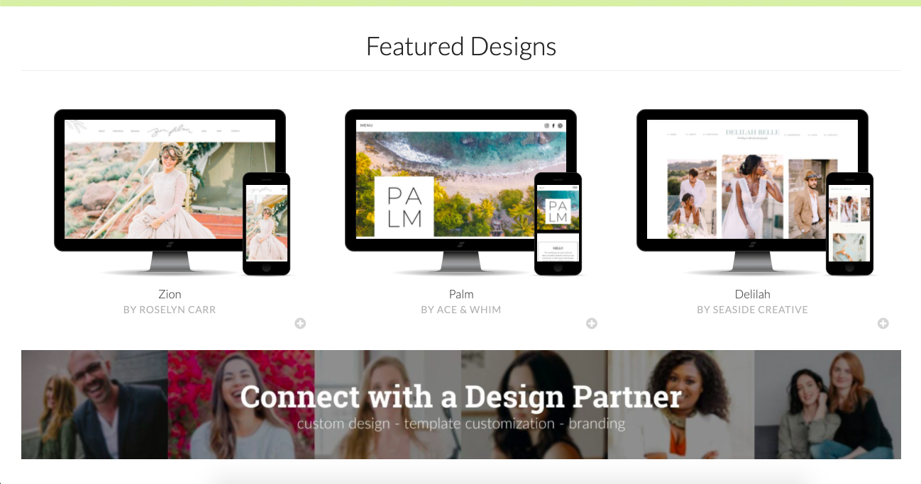 Showit templates available in the store