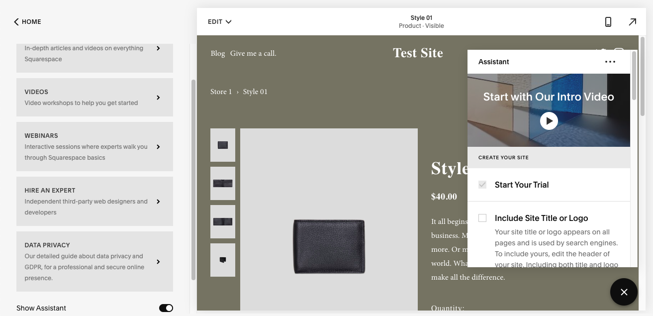 Squarespace support options