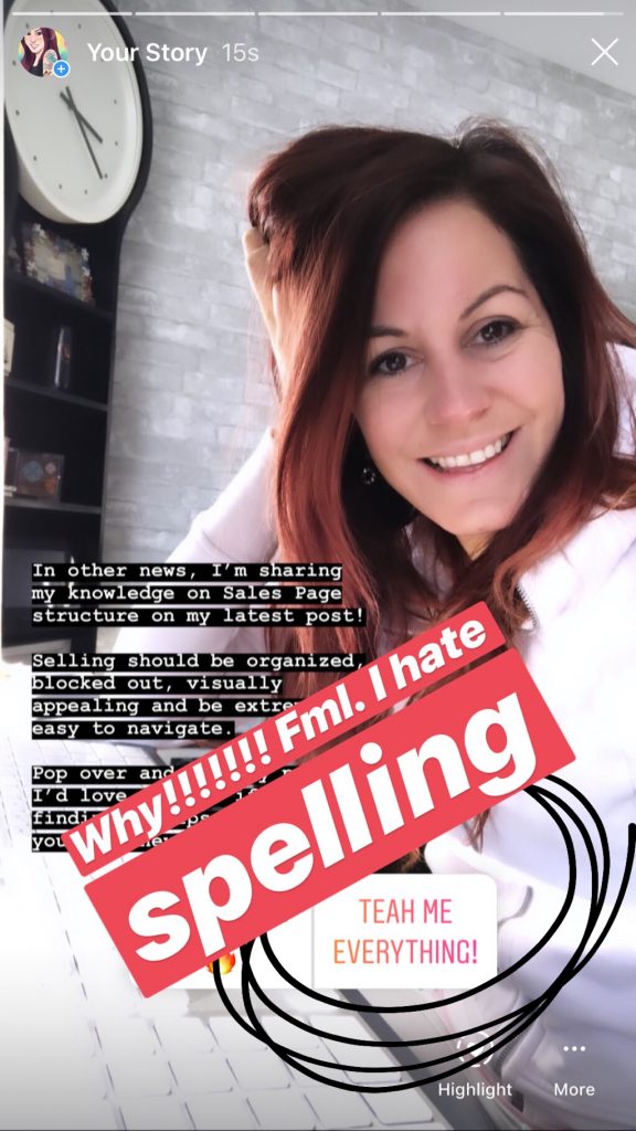 Social media spelling error example