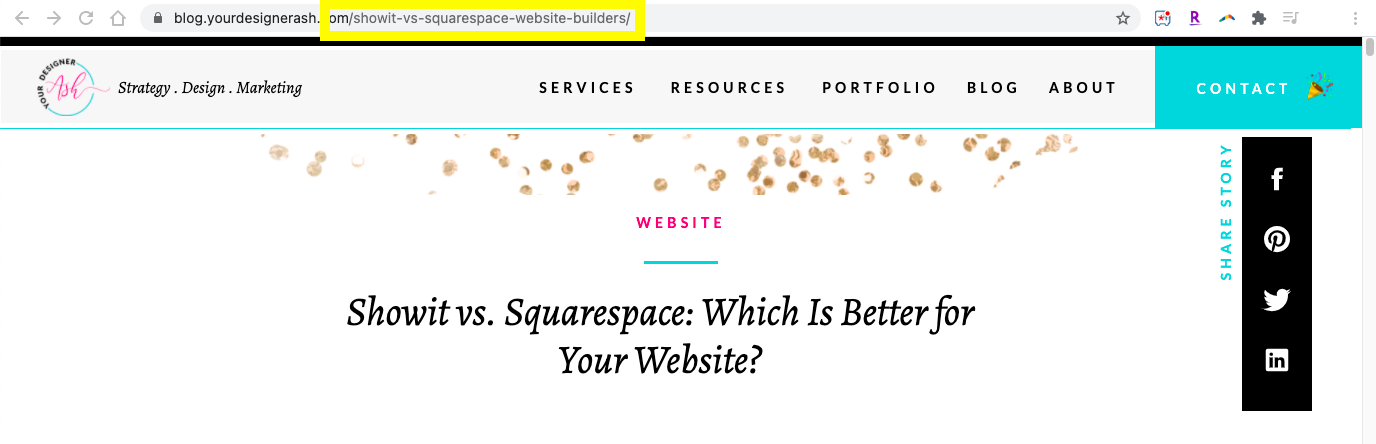 An example of what a website permalink looks like